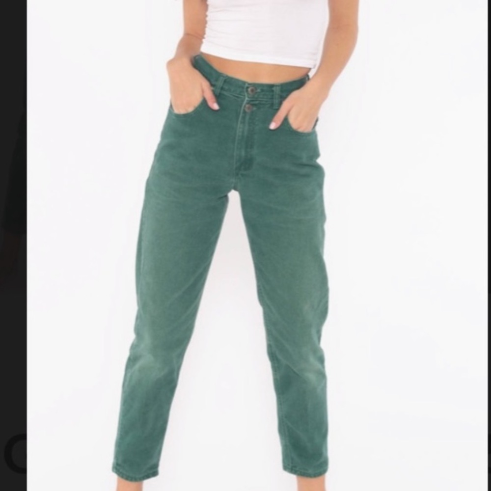 Vintage bonjour international womens forest green size 12 high waisted